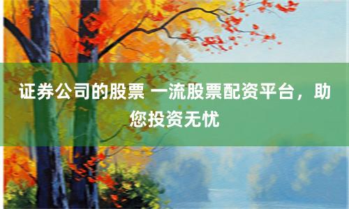 证券公司的股票 一流股票配资平台，助您投资无忧